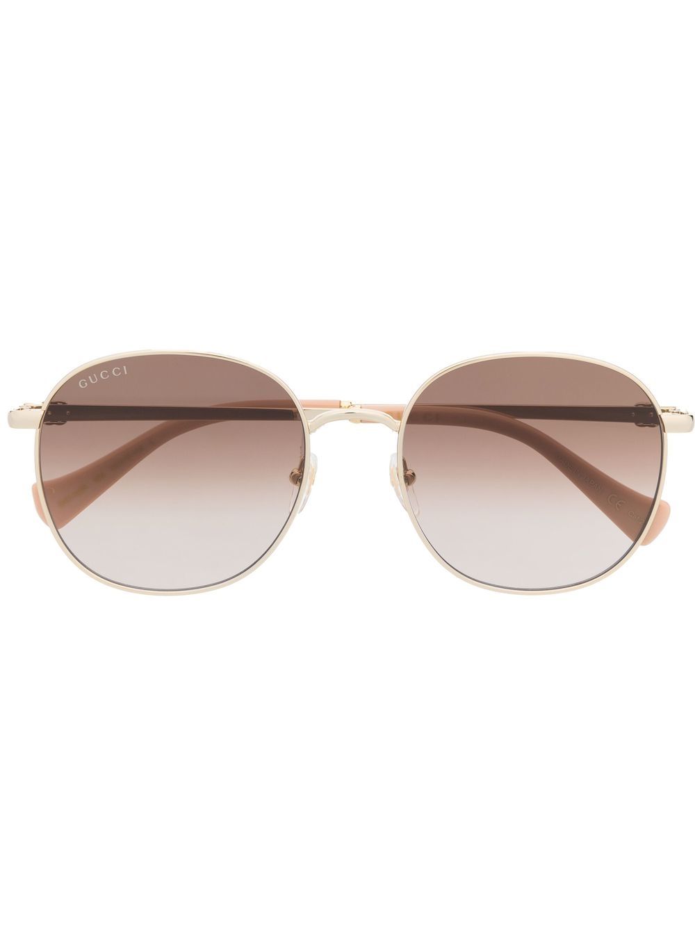 Gucci Eyewear 有色镜片方框太阳眼镜 - 金色