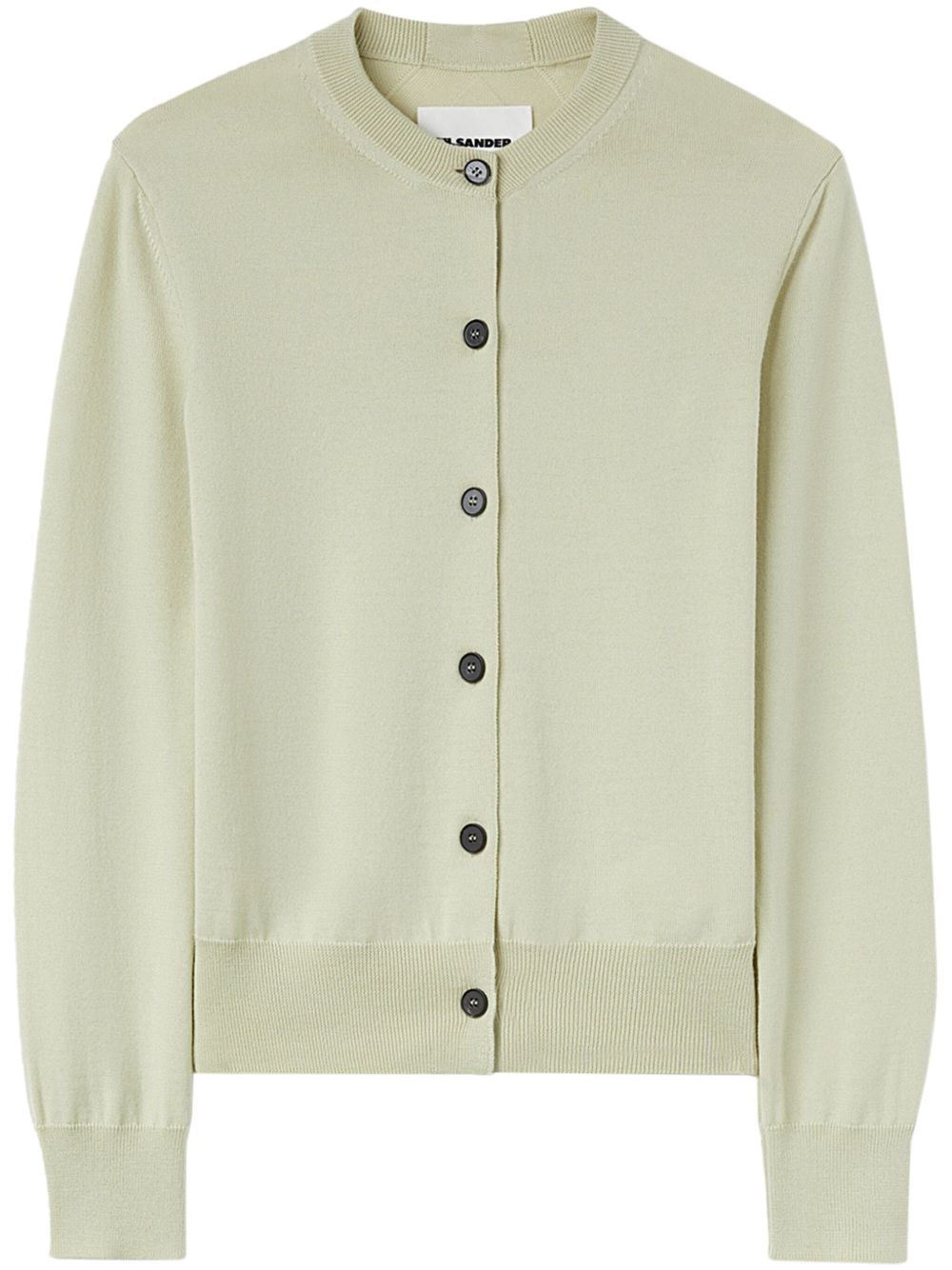 Jil Sander 圆领羊毛开衫 - 绿色