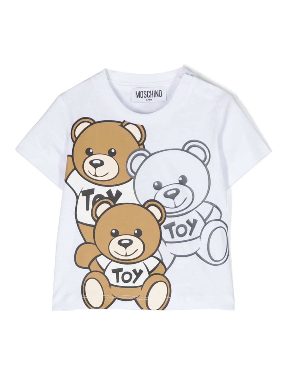 Moschino Kids Teddy Bear 印花T恤 - 白色