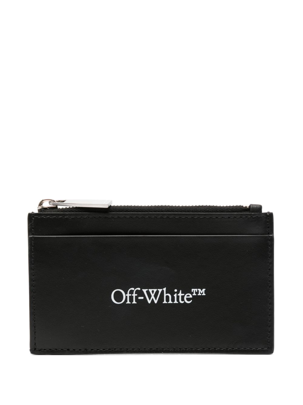 Off-White logo印花钱包 - 黑色