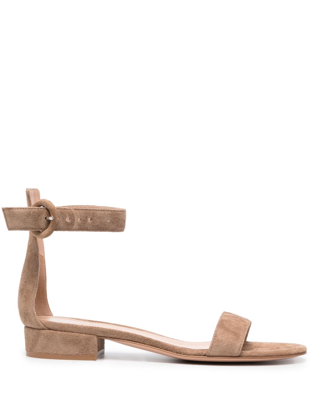 Gianvito Rossi 搭扣开合绒面皮凉鞋 - 中性色