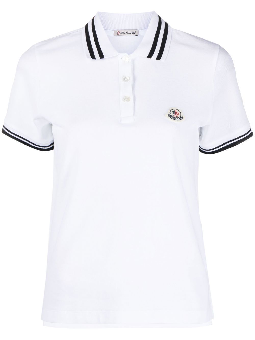 Moncler 条纹边饰polo衫 - 白色