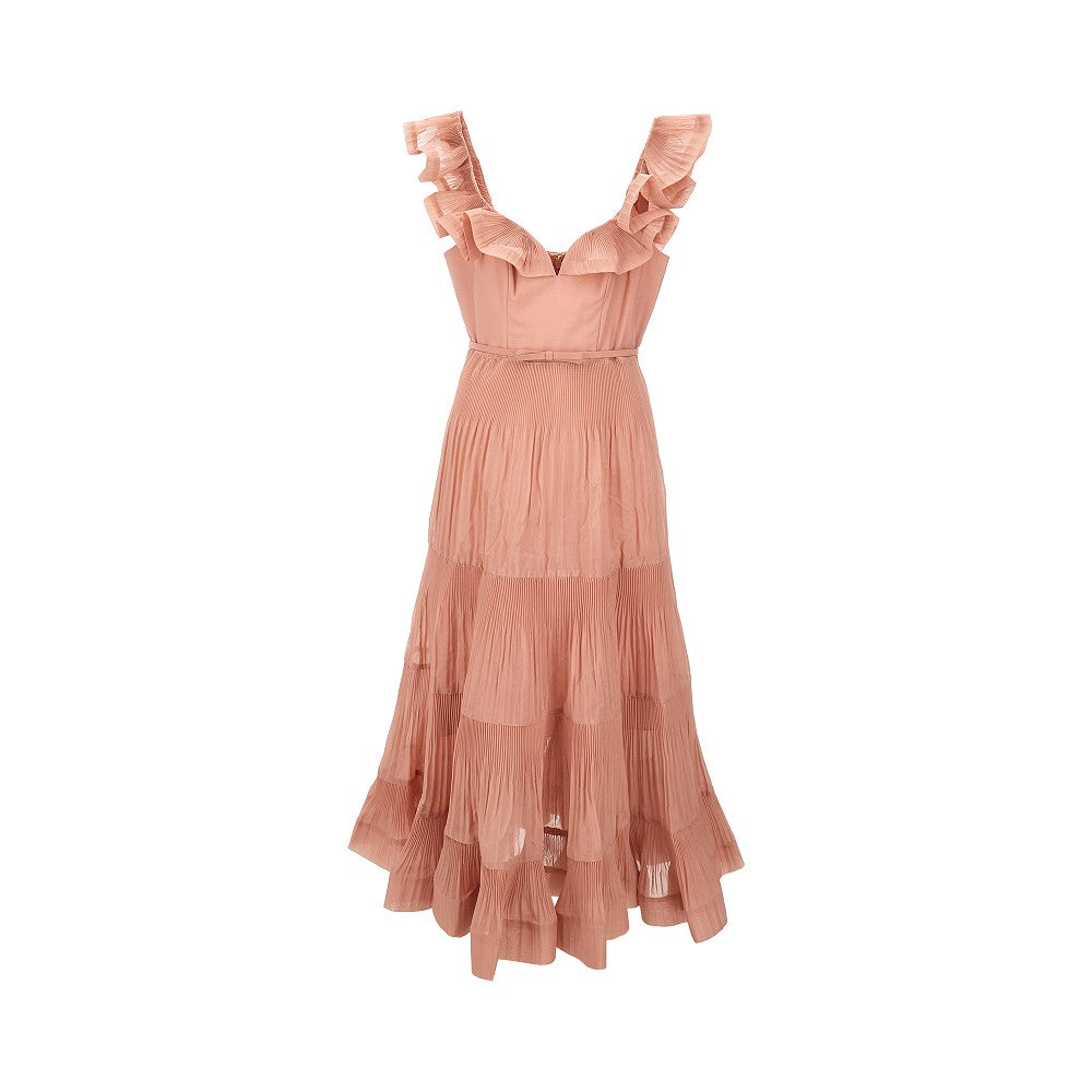 ZIMMERMANN Frilled pleated midi dress Woman I