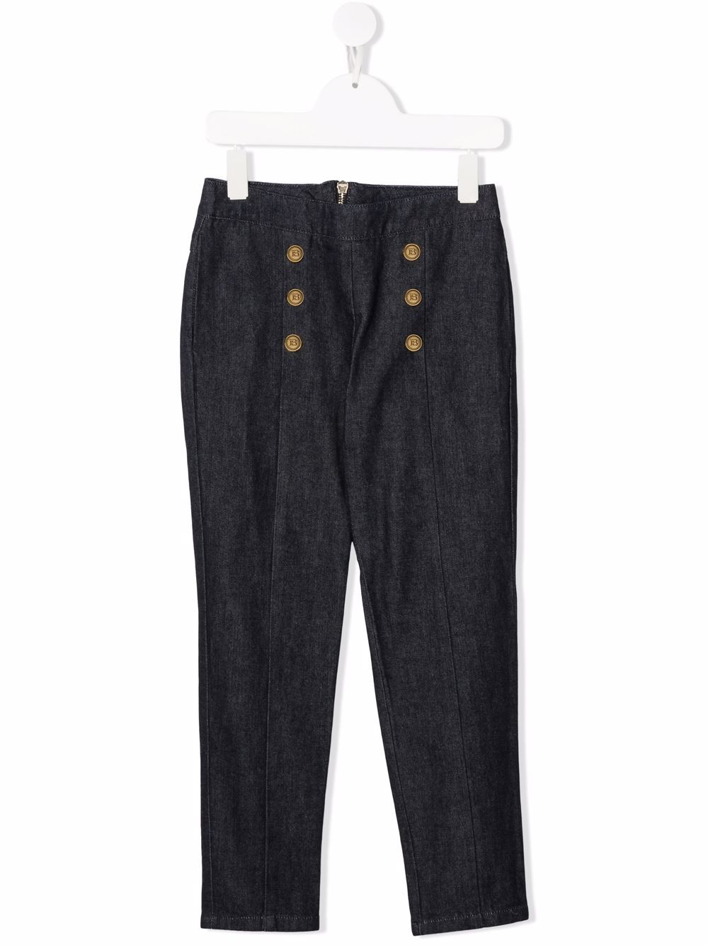 Balmain Kids 巴尔曼 双排扣长裤 - 蓝色