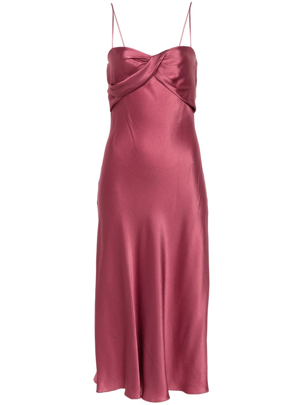 Alberta Ferretti 缎面中长连衣裙 - 粉色