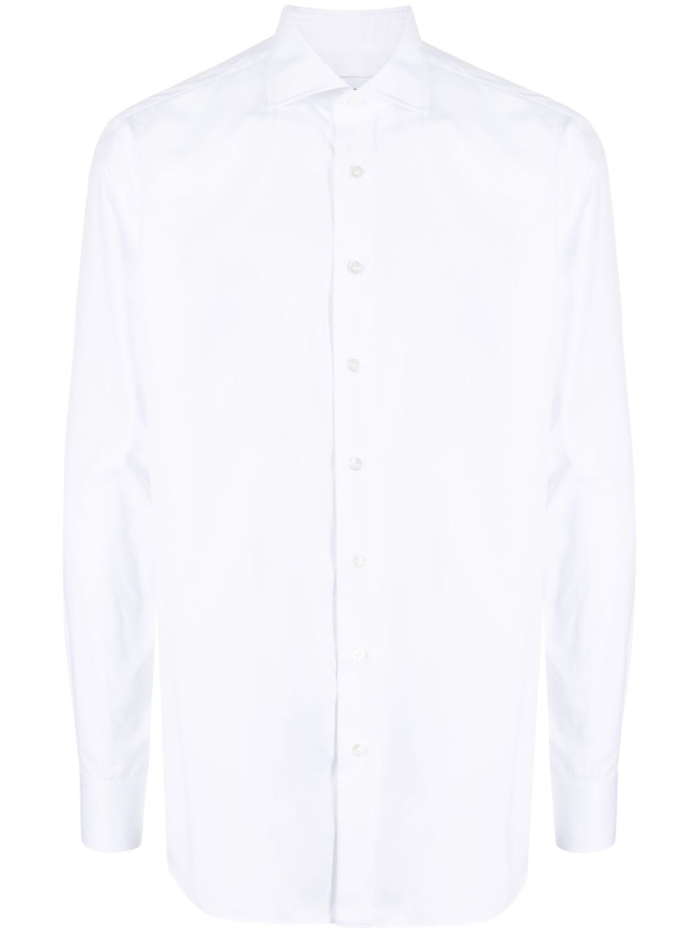 Lardini 排扣府绸棉衬衫 - 白色