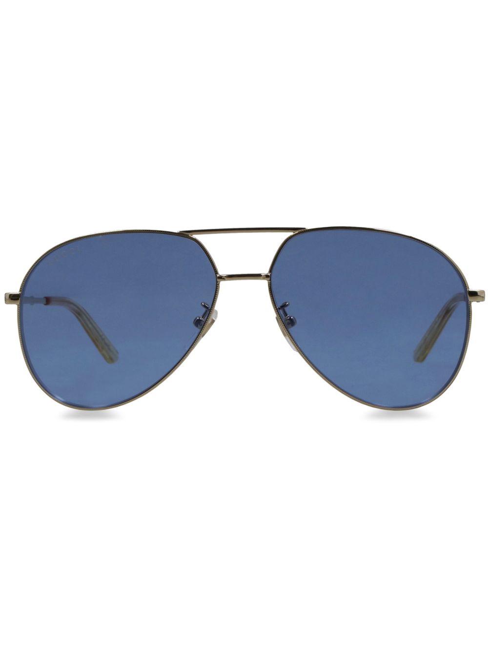 Gucci Eyewear 有色镜片飞行员镜框太阳眼镜 - 金色