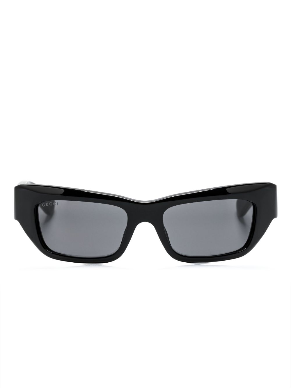Gucci Eyewear 长方形框太阳眼镜 - 黑色
