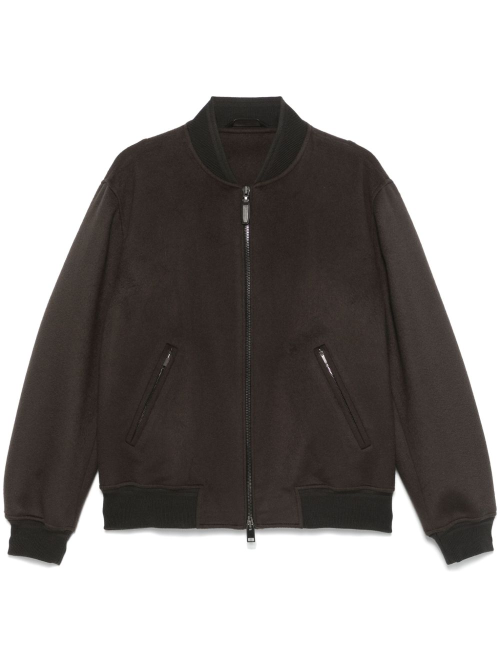 Brioni 拉绒效果飞行员夹克 - 褐色
