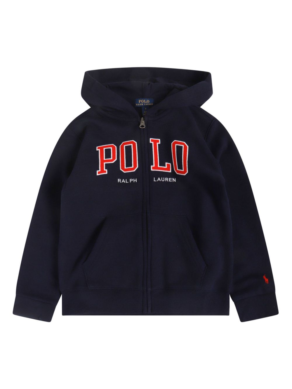POLO RALPH LAUREN KIDS logo印花拉链连帽衫 - 蓝色