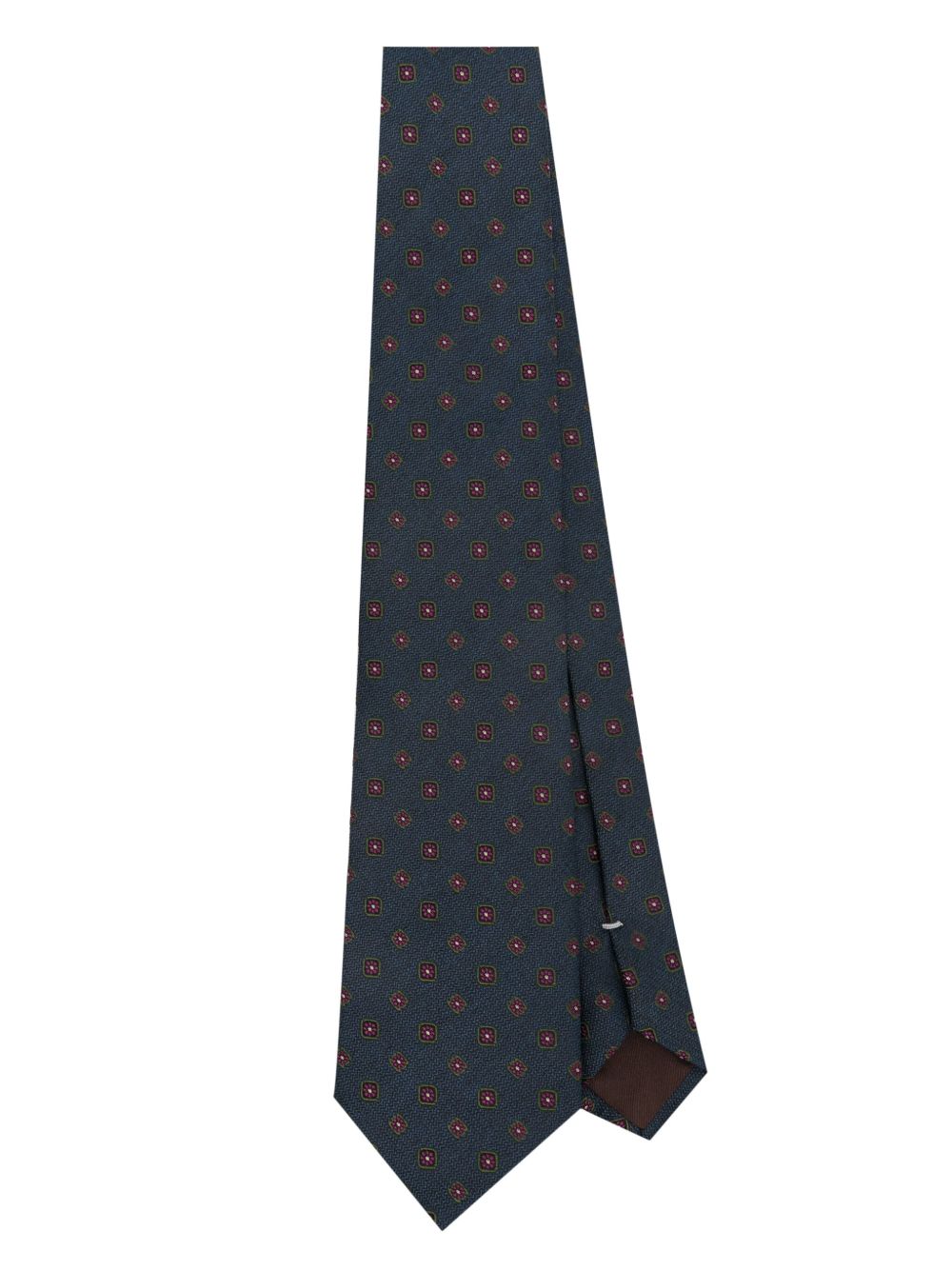 Canali 图案提花领带 - 蓝色