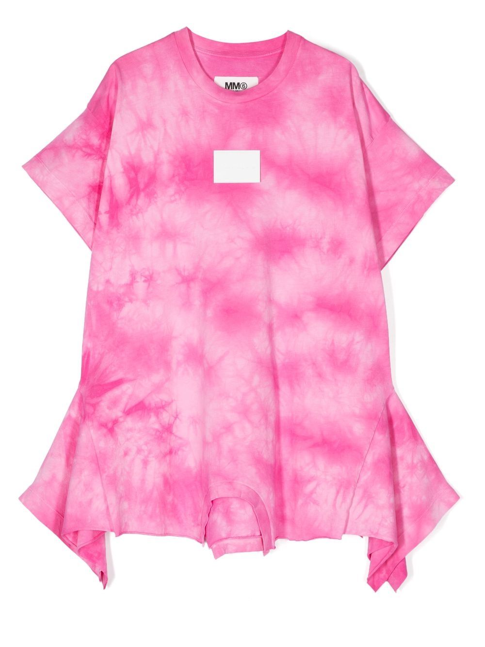 MM6 Maison Margiela Kids T恤式下摆扎染连衣裙 - 粉色