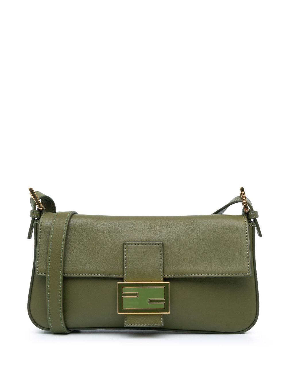 Fendi Pre-Owned Uette 皮质斜挎包（2010-2023年典藏款） - 绿色