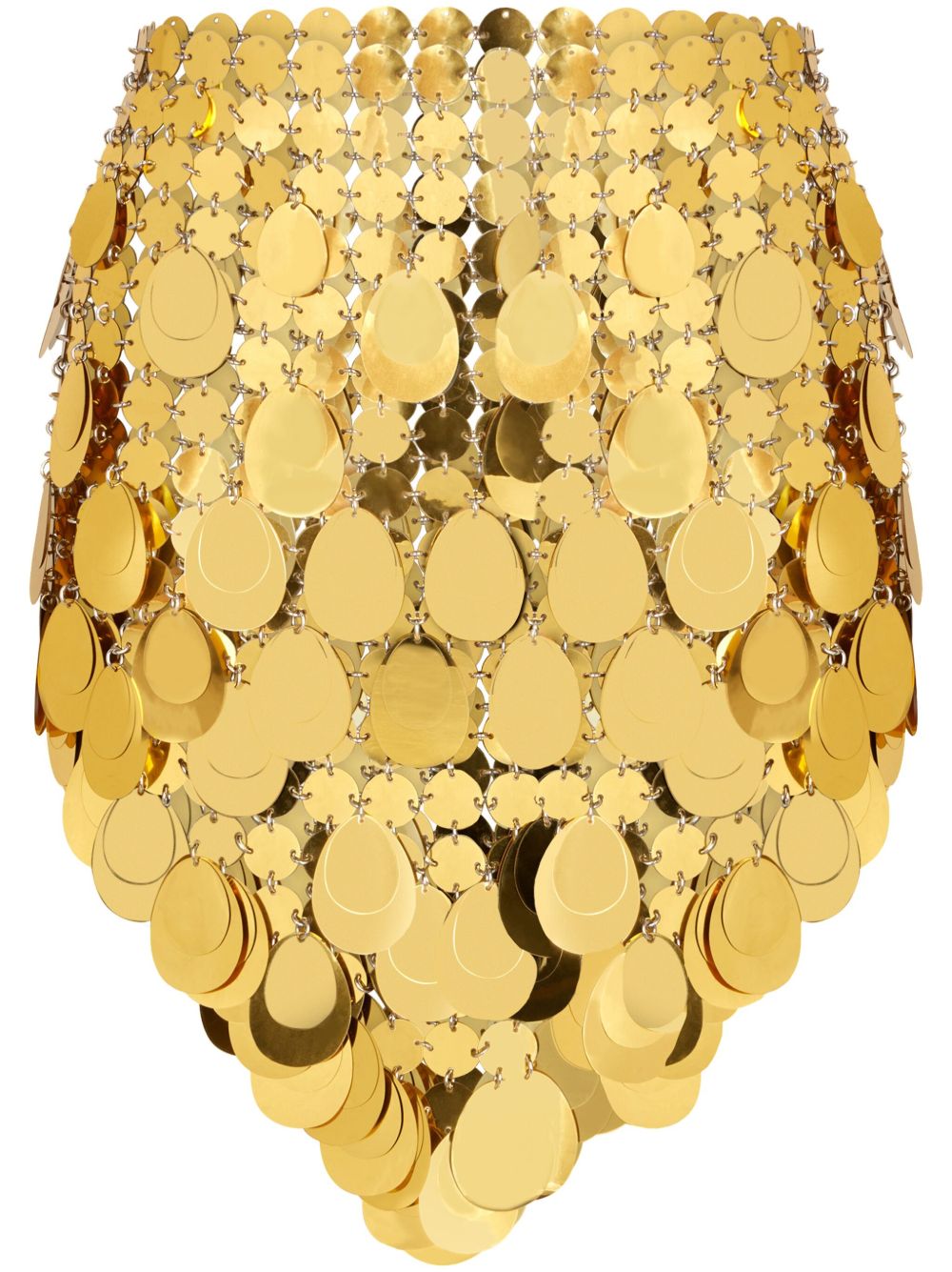 Rabanne Gold Sparkle Assembly 迷你半身裙 - 金色