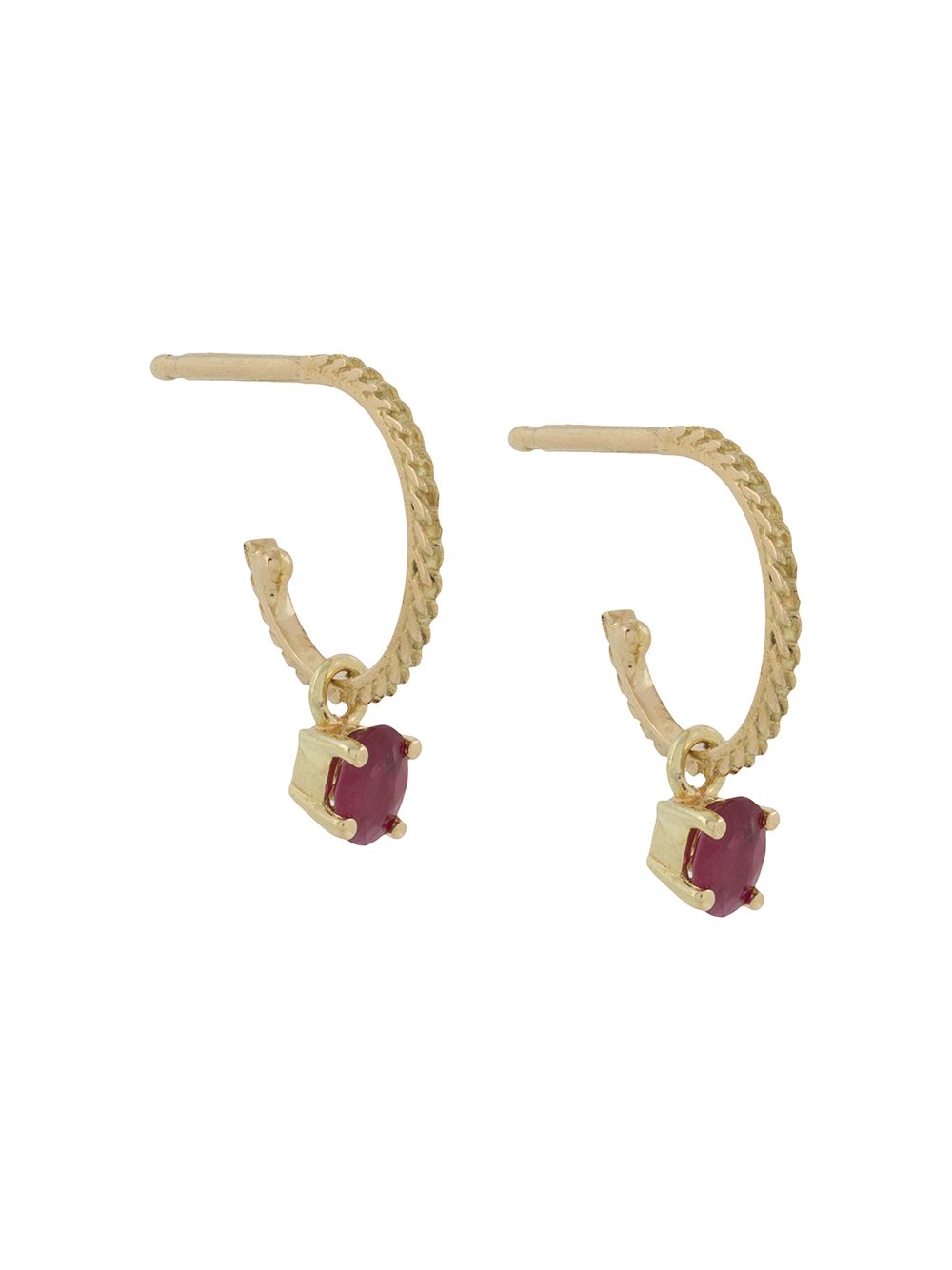 Wouters & Hendrix Gold Canale Grande 18K黄金红宝石耳环 - 金色
