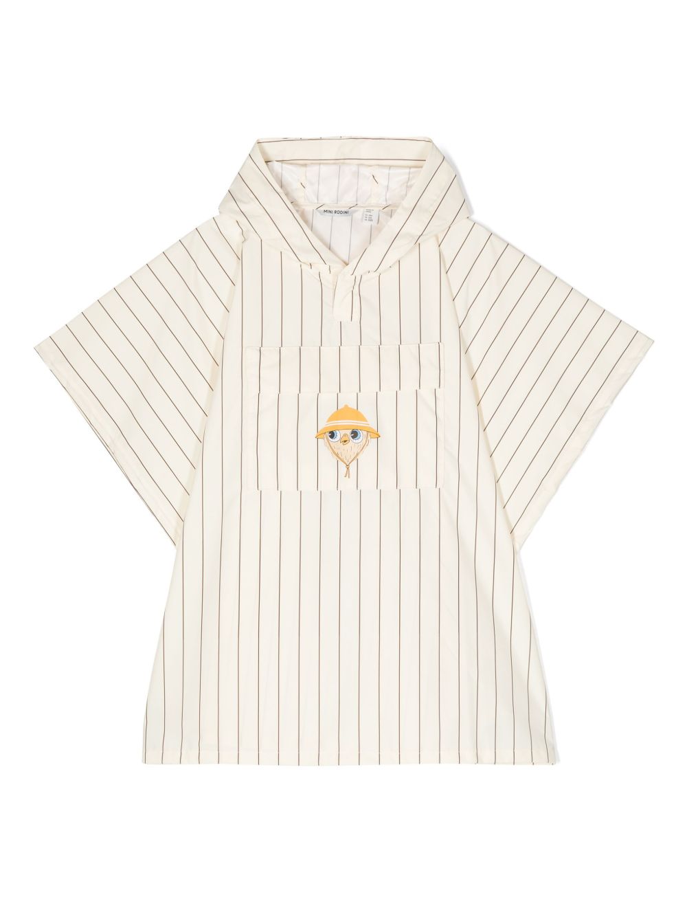 Mini Rodini Owl 细条纹雨衣斗篷 - 中性色