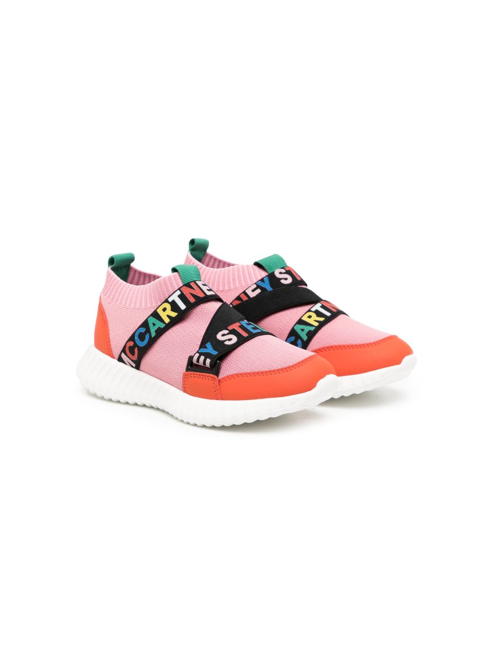 Stella McCartney Kids Kids Sock logo织带运动鞋 - 粉色