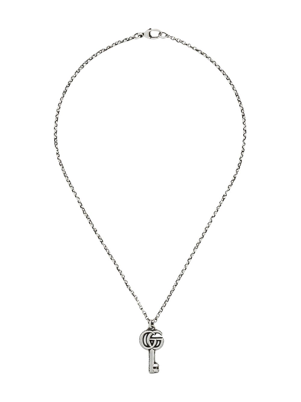 Gucci GG Marmont 钥匙吊饰项链 - 银色