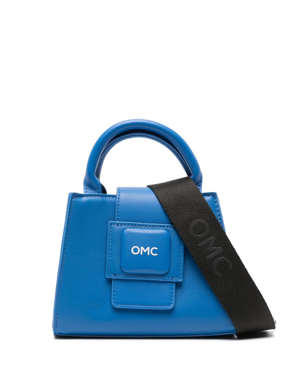 Omc logo印花人造皮革托特包 - 蓝色