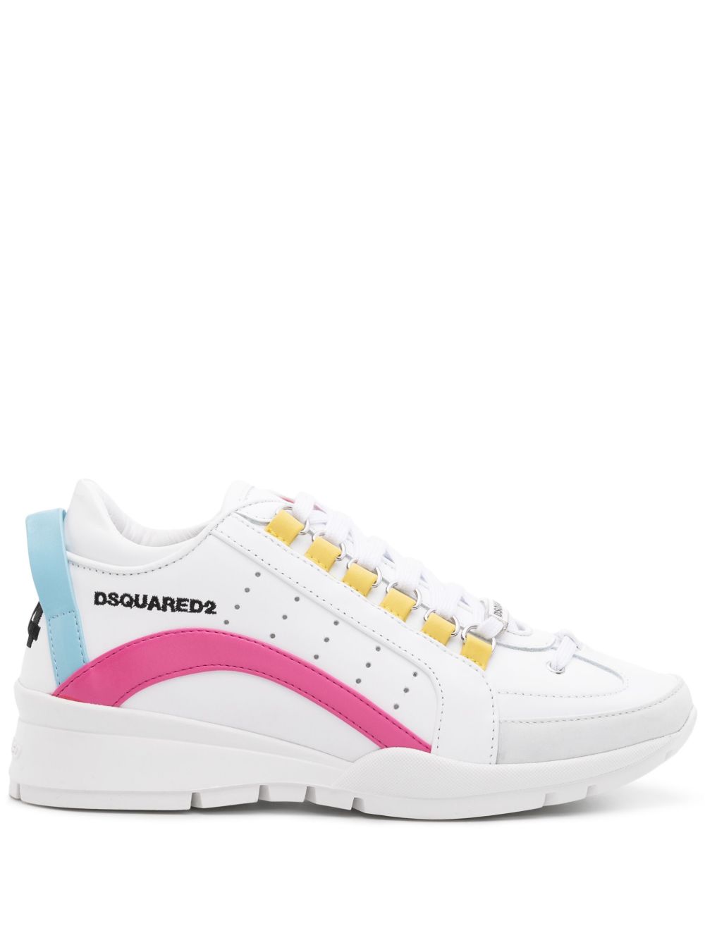 DSQUARED2 系带皮质运动鞋 - 白色