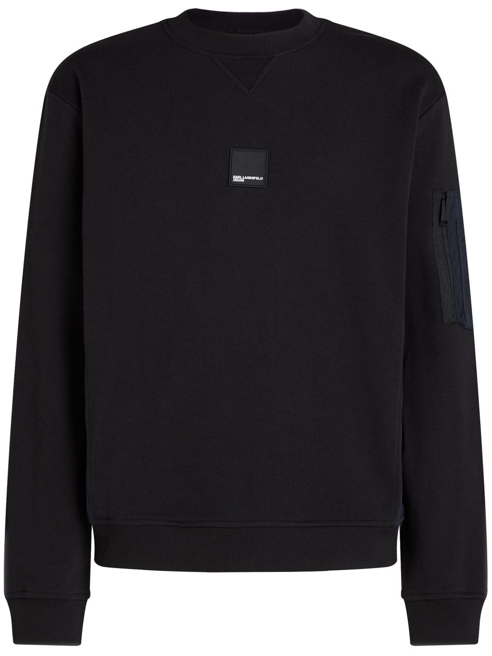 Karl Lagerfeld Jeans 拼接棉卫衣 - 黑色