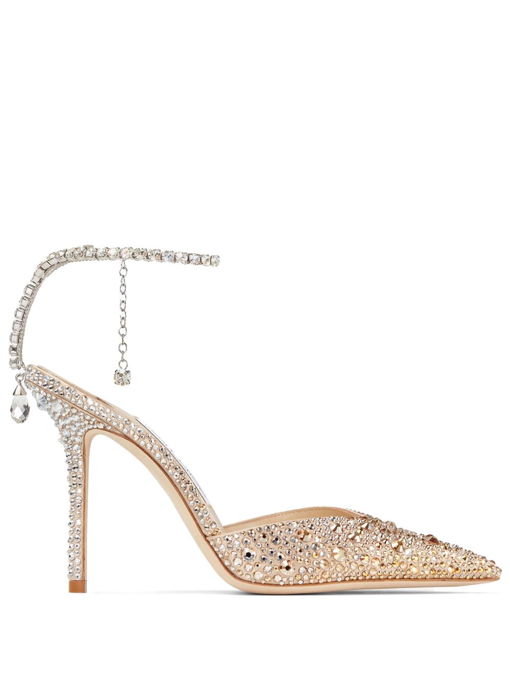 Jimmy Choo Saeda 晶饰高跟鞋 - 金色