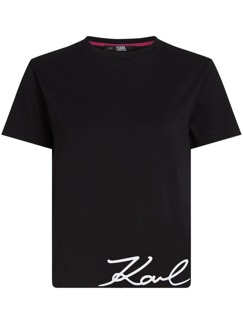 Karl Lagerfeld logo印花棉T恤 - 黑色