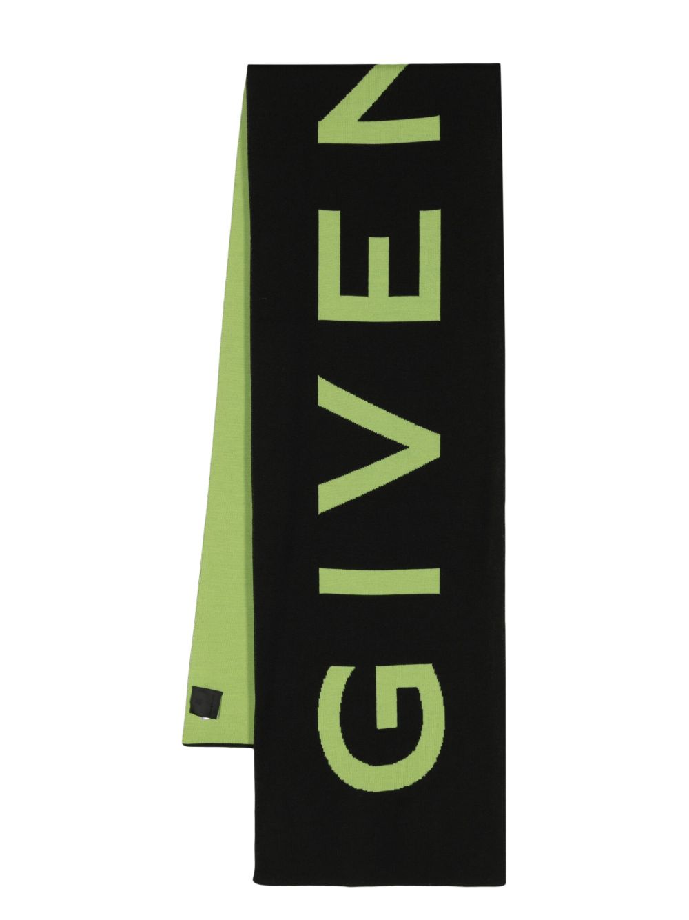 Givenchy logo嵌花羊毛围巾 - 黑色