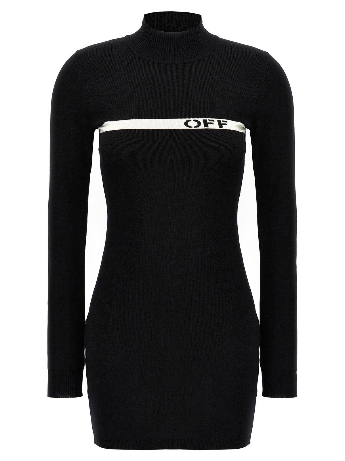Off-White logo Stripe Mini Dress
