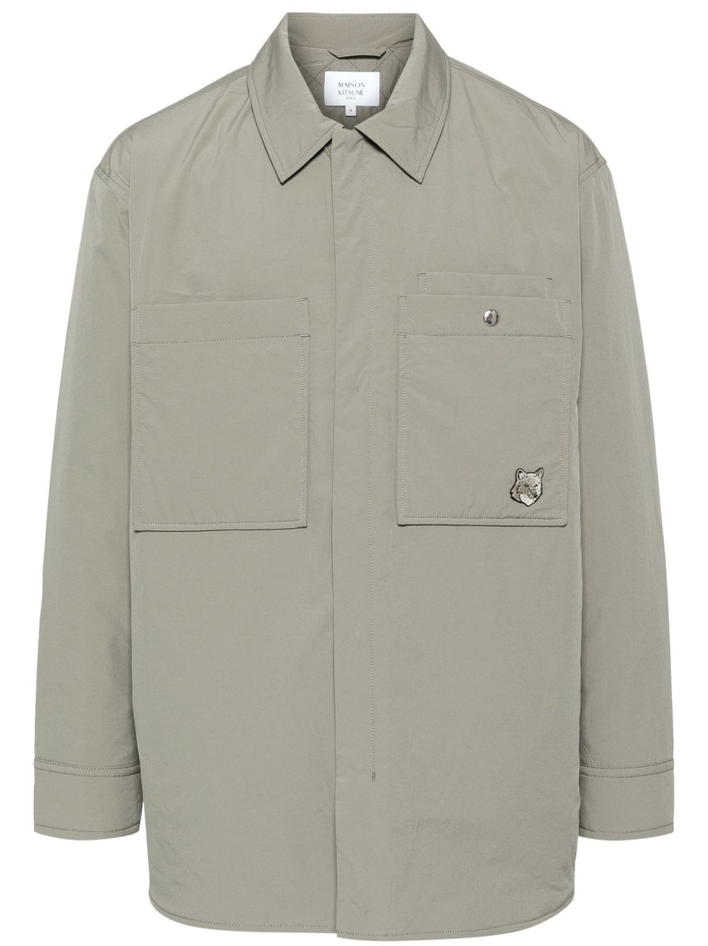 Maison Kitsuné 狐狸头图案填充衬衫 - 绿色