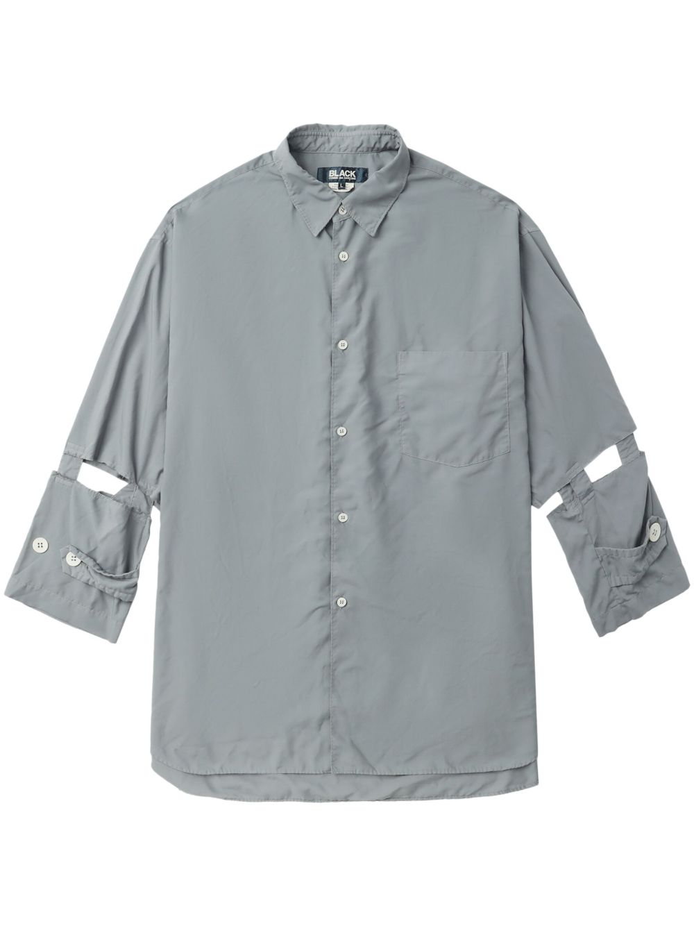 Black Comme Des Garçons 镂空宽袖衬衫 - 灰色