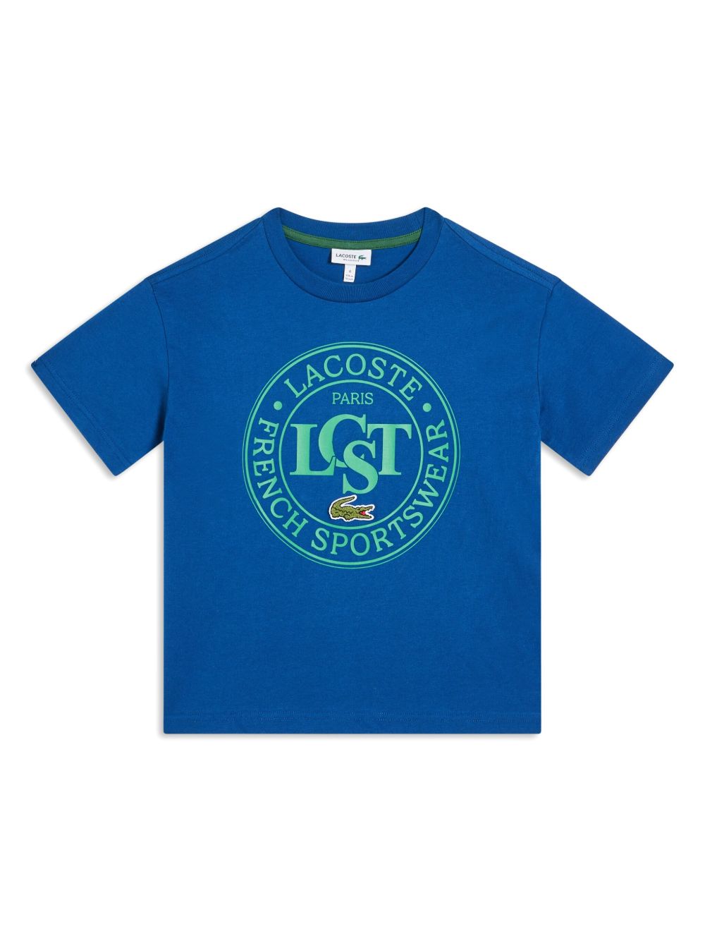 Lacoste 对比logo徽章T恤 - 蓝色