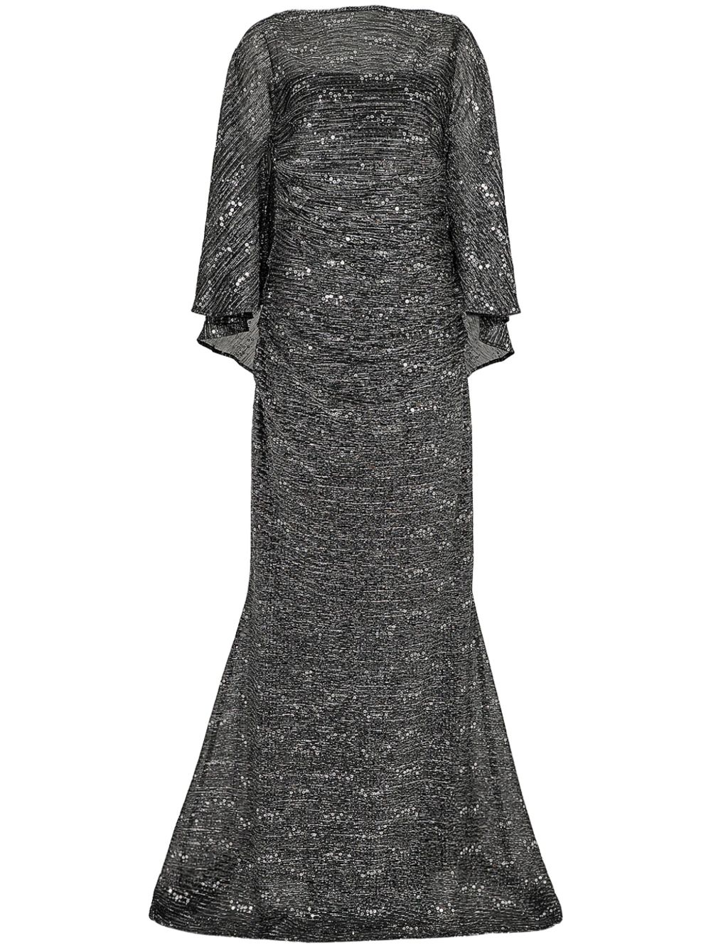Talbot Runhof Kosha 1 斗篷袖礼服 - 黑色