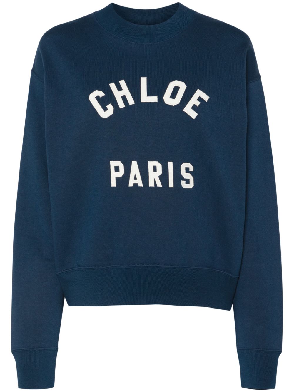 Chloé 企领标贴卫衣 - 蓝色