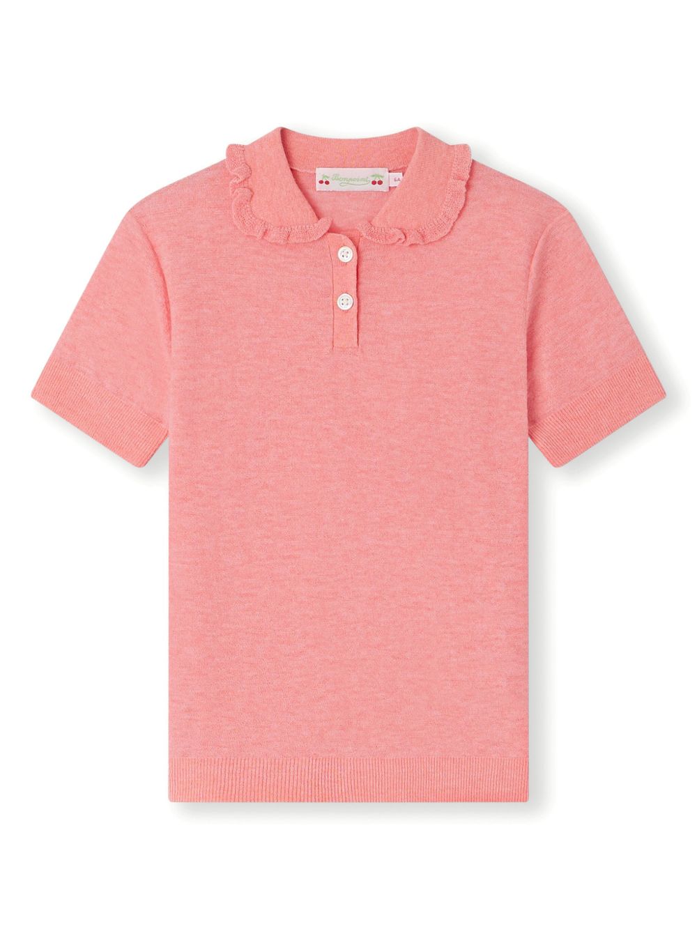Bonpoint Frynja 荷叶边领polo衫 - 粉色