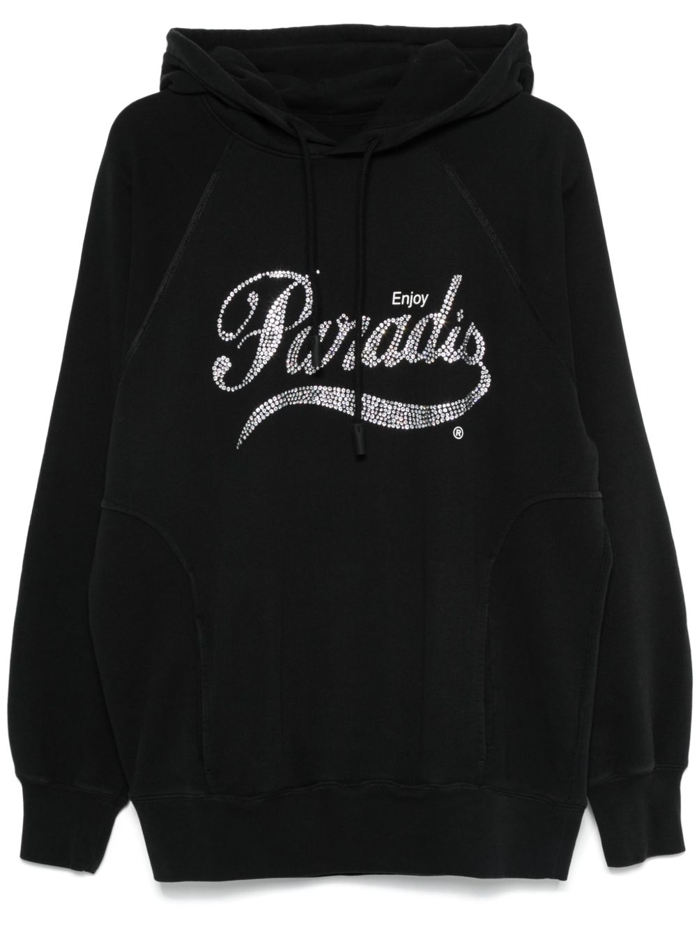3PARADIS 晶饰logo连帽衫 - 黑色