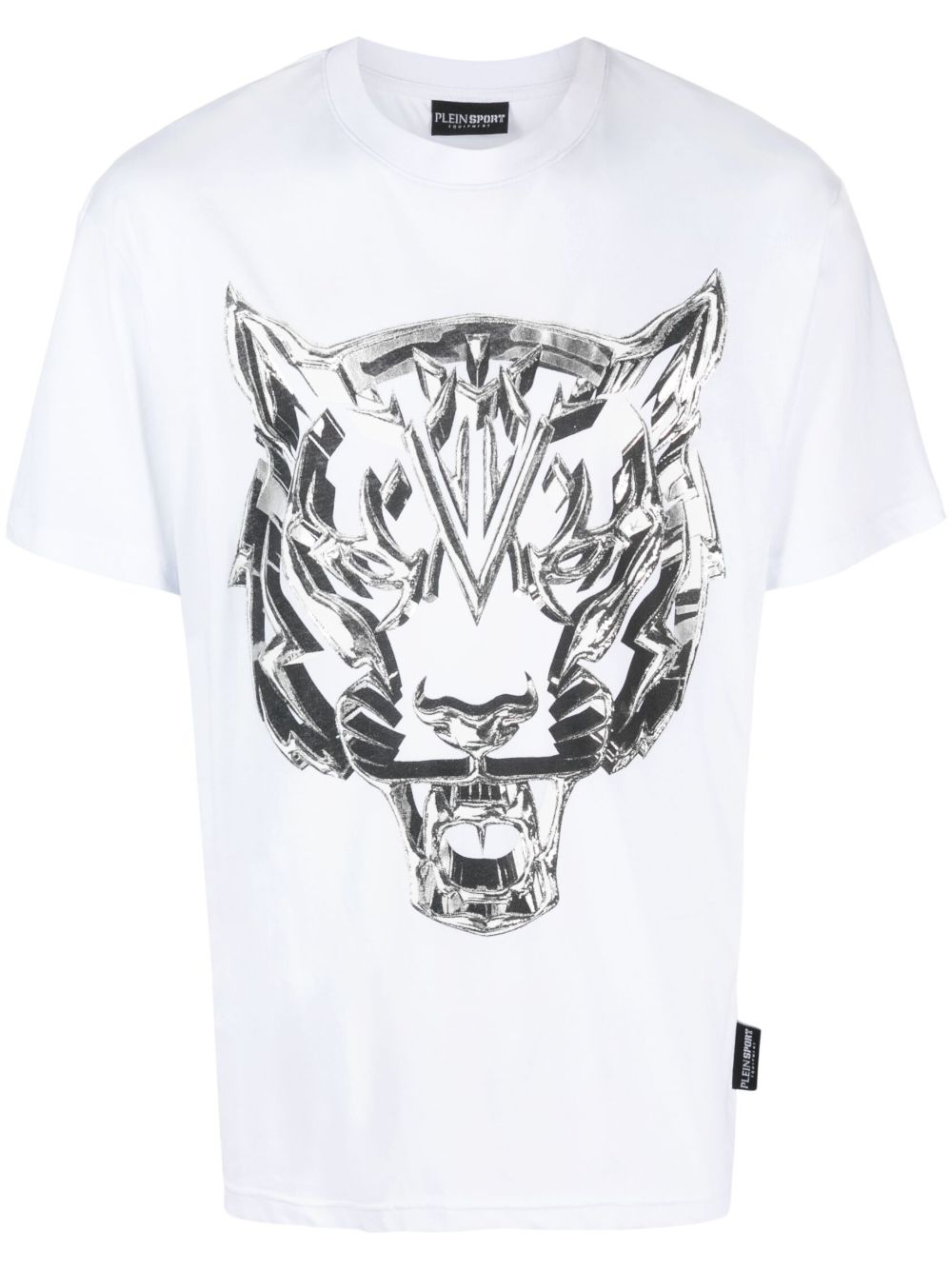 Plein Sport SS Chrome Tiger 棉T恤 - 白色