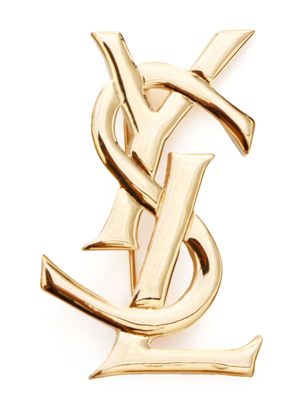 Saint Laurent Pre-Owned logo胸针（典藏款） - 金色