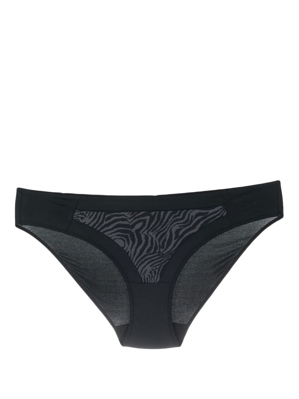 Marlies Dekkers Wing Power 斑马纹三角内裤 - 黑色