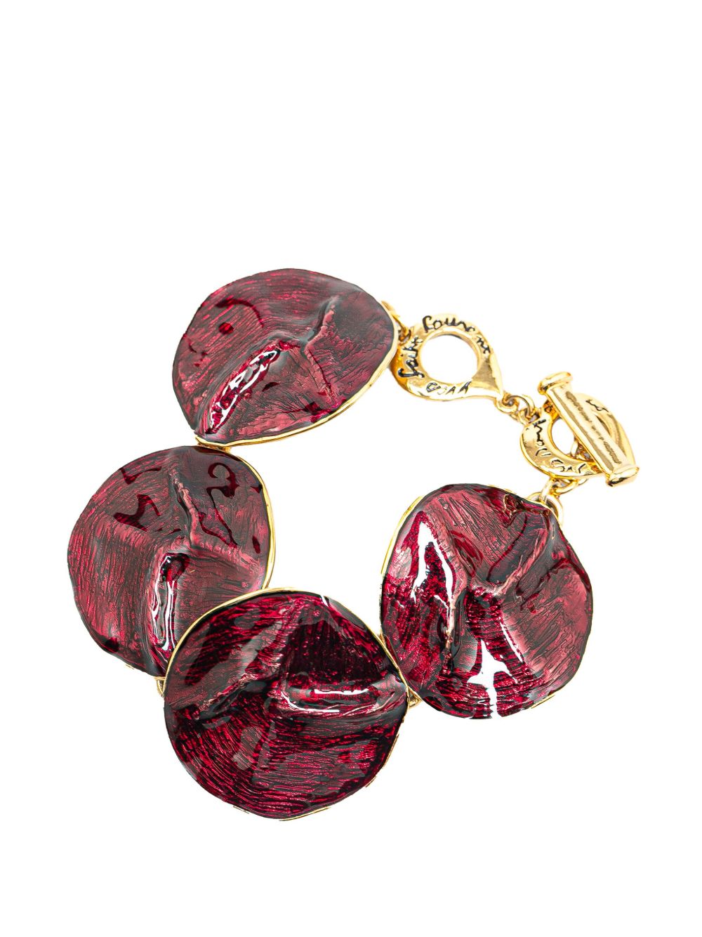 Saint Laurent Pre-Owned 镀金 Purple Cabochons 手链（1900年代典藏款） - 紫色