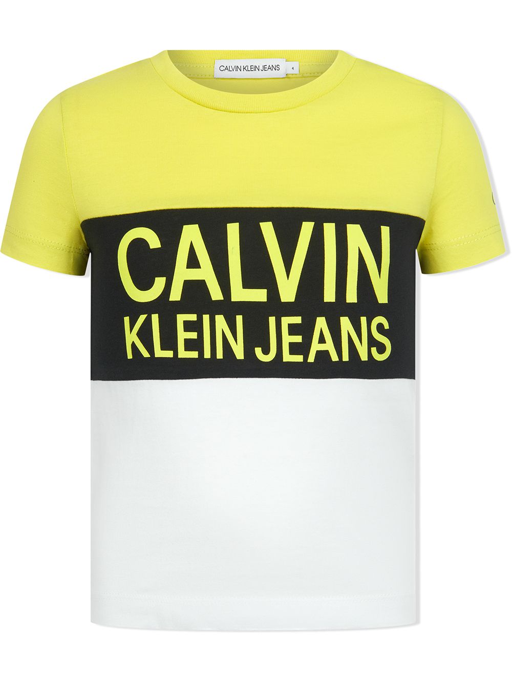 Calvin Klein Kids 拼色T恤 - 黄色