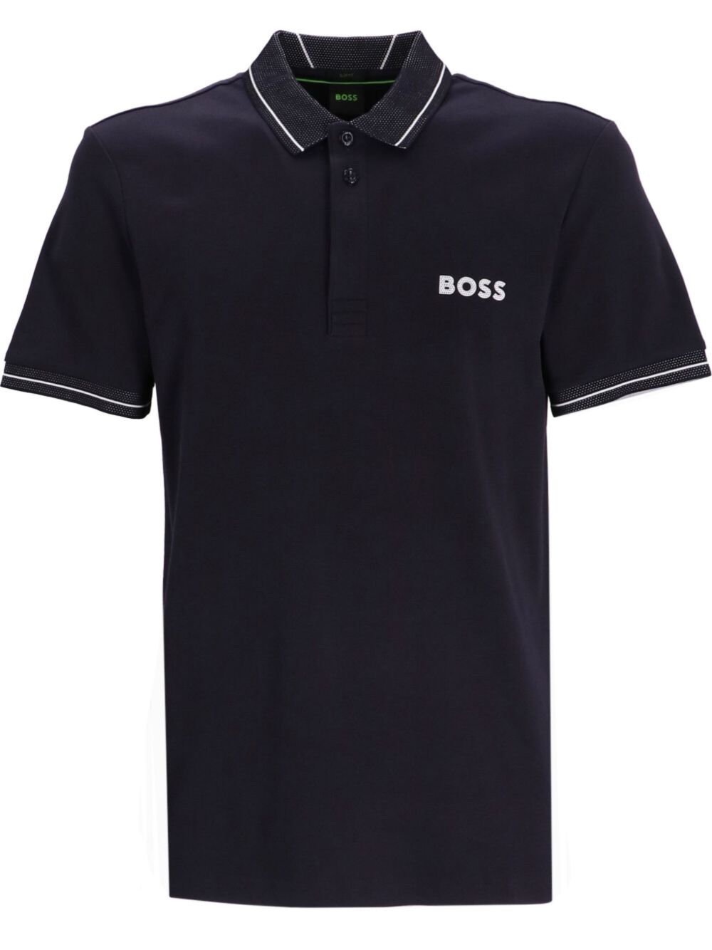 BOSS Paule 1 条纹边饰polo衫 - 蓝色
