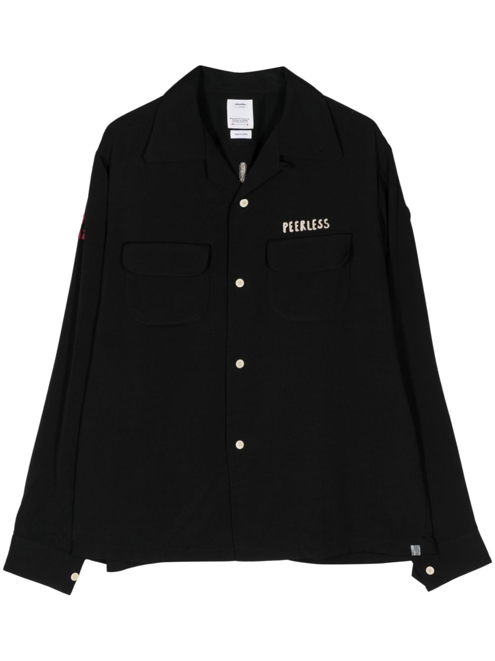 visvim Keesey 标语刺绣衬衫 - 黑色