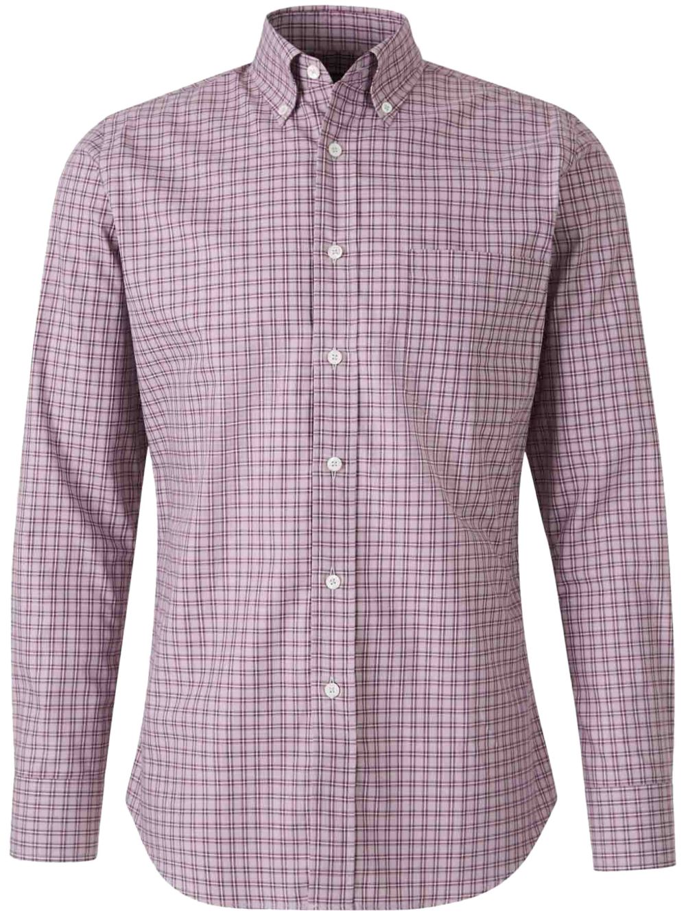 Canali 格纹衬衫 - 粉色
