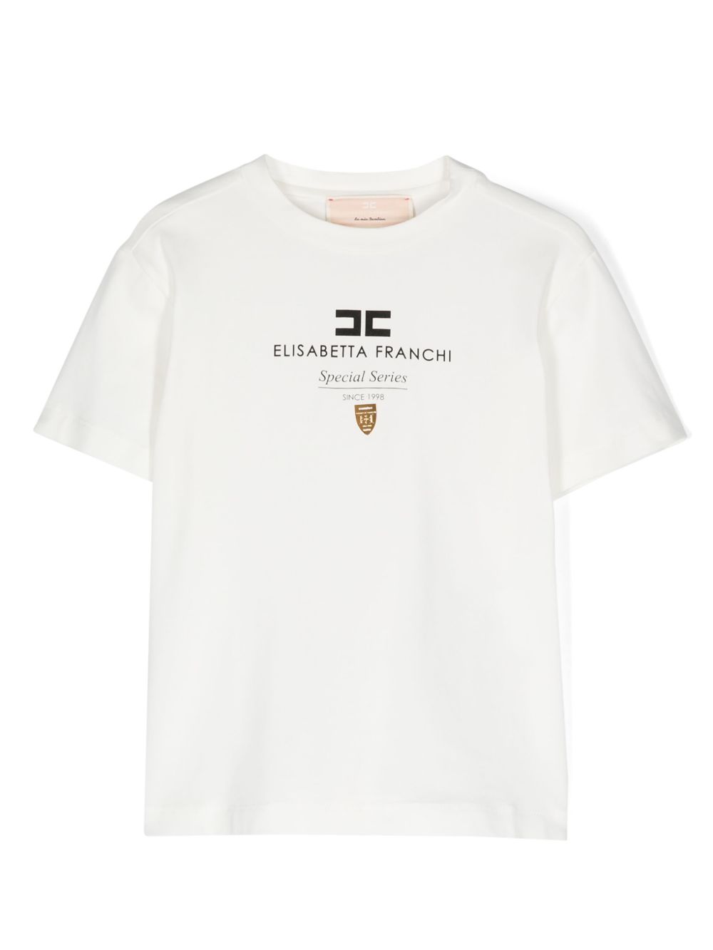 Elisabetta Franchi La Mia Bambina logo标牌T恤 - 白色