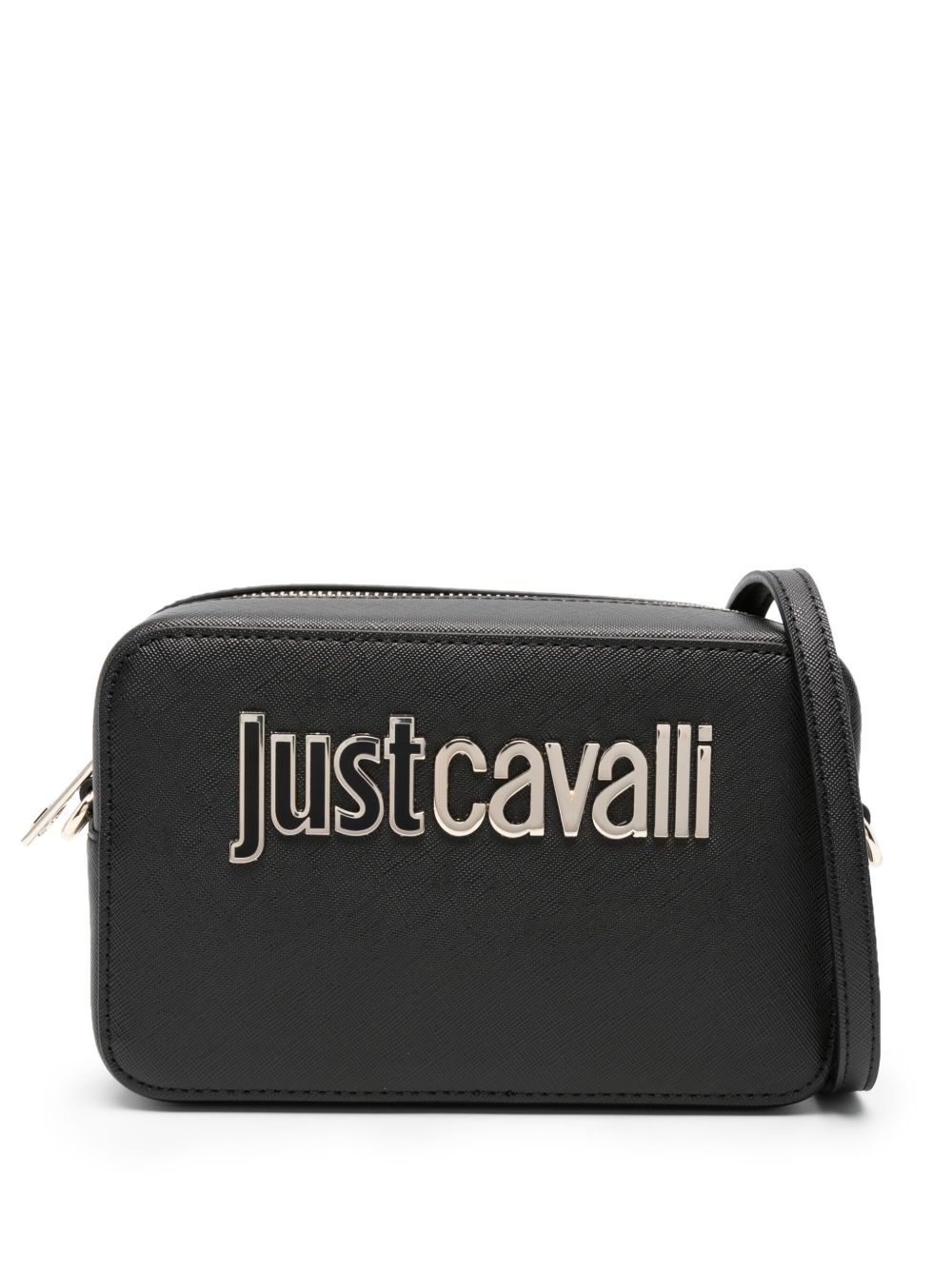 Just Cavalli logo标牌斜挎包 - 黑色