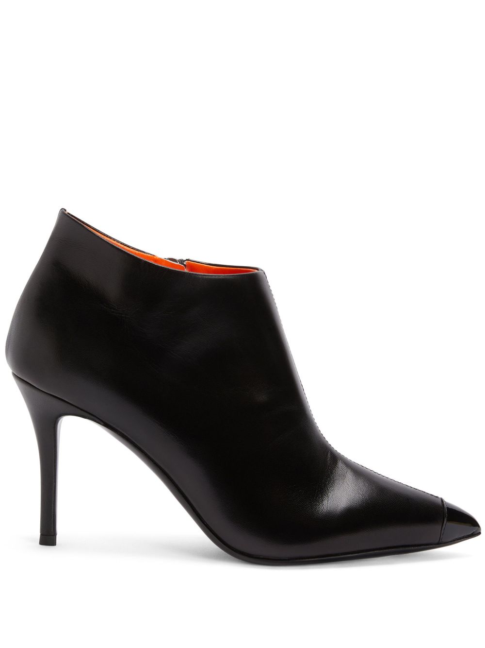 Giuseppe Zanotti Greek 尖头皮质高跟及踝靴 - 黑色