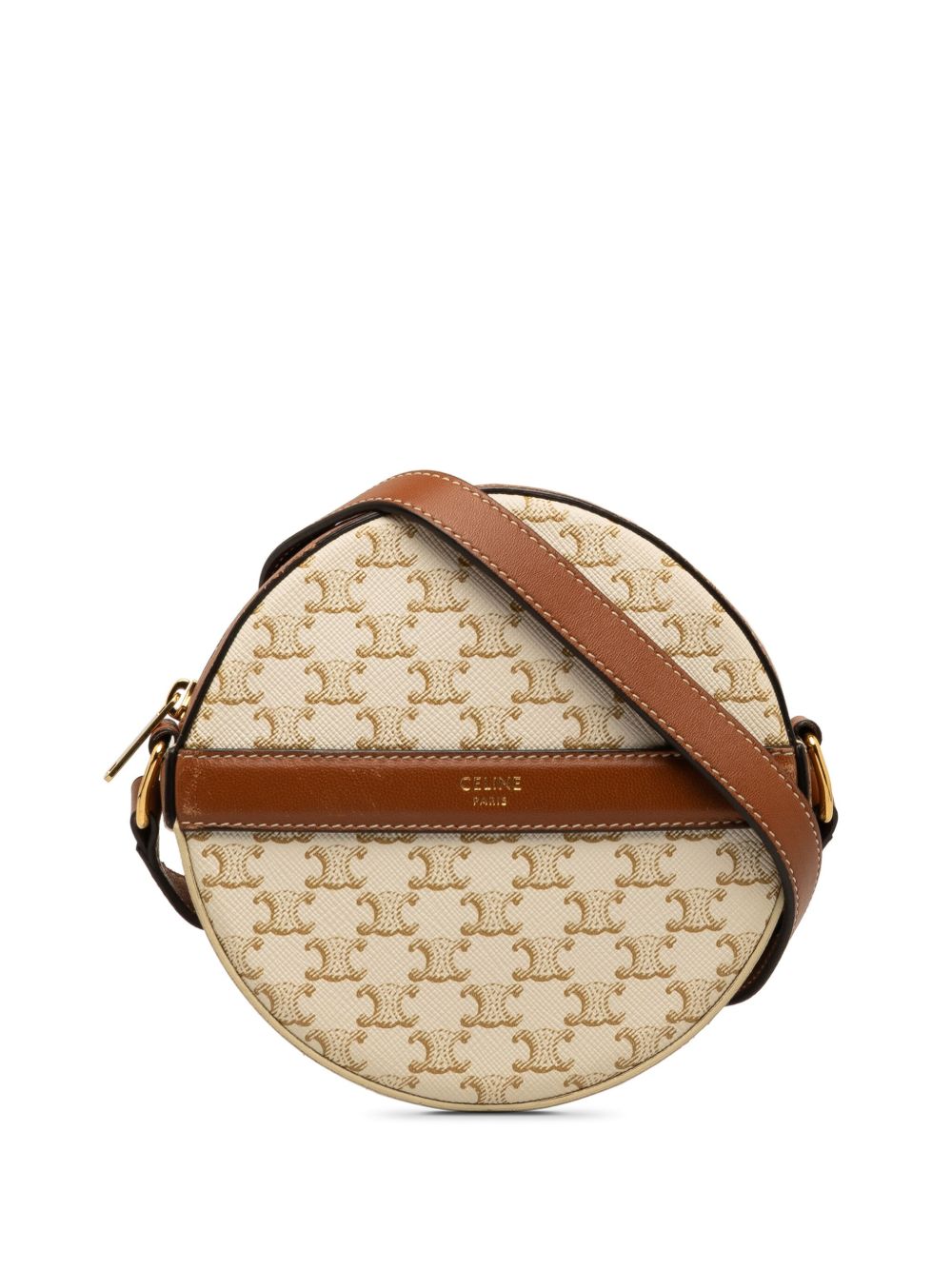 Céline Pre-Owned Triomphe 圆形斜挎包（2021年典藏款） - 白色