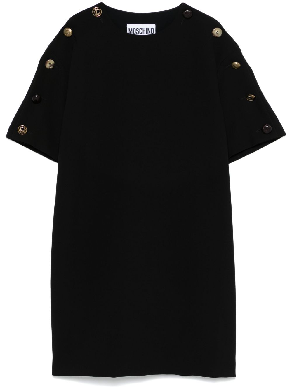 Moschino 绉纱迷你连衣裙 - 黑色