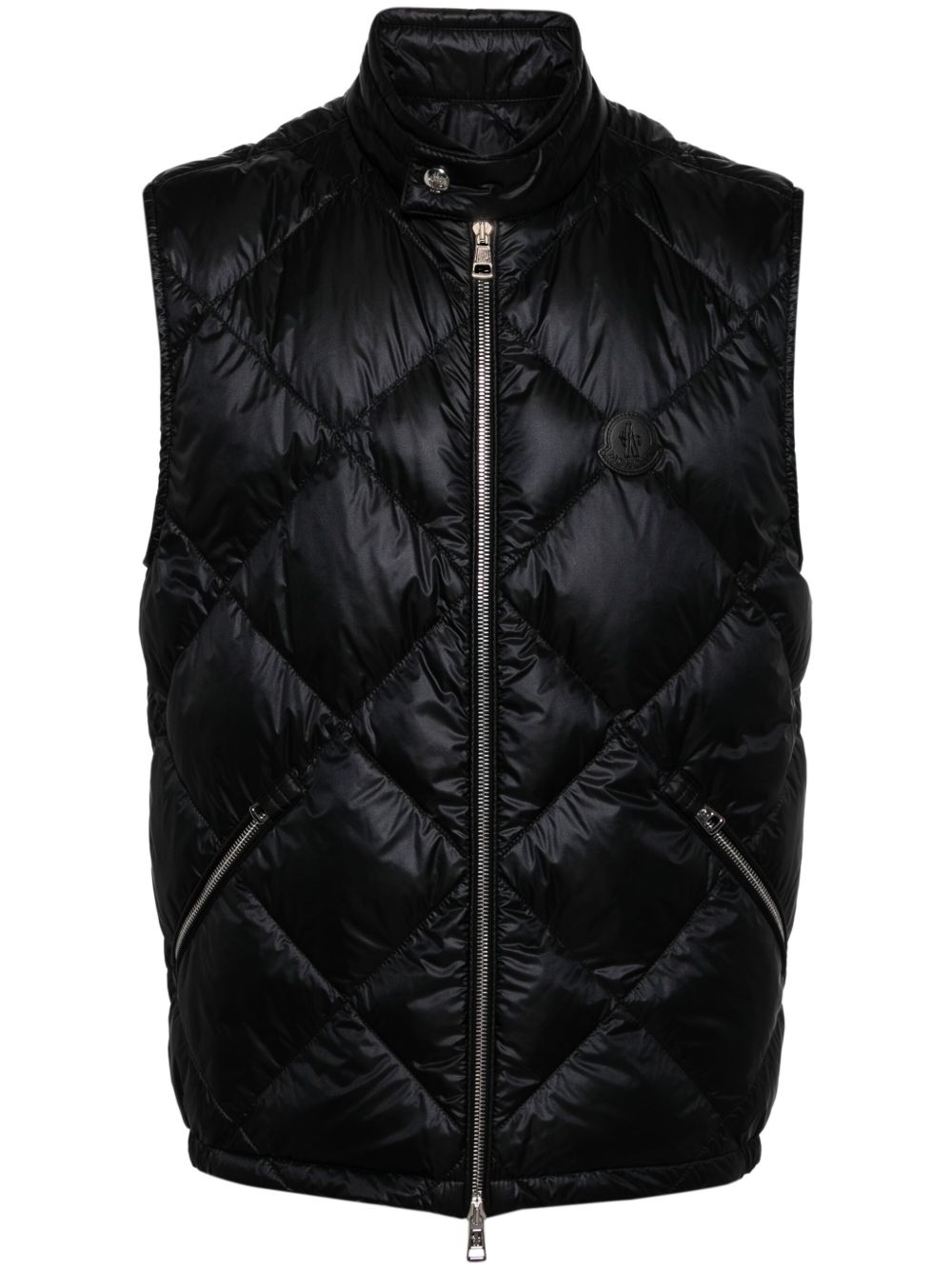 Moncler Nasta 菱形绗缝马甲 - 黑色